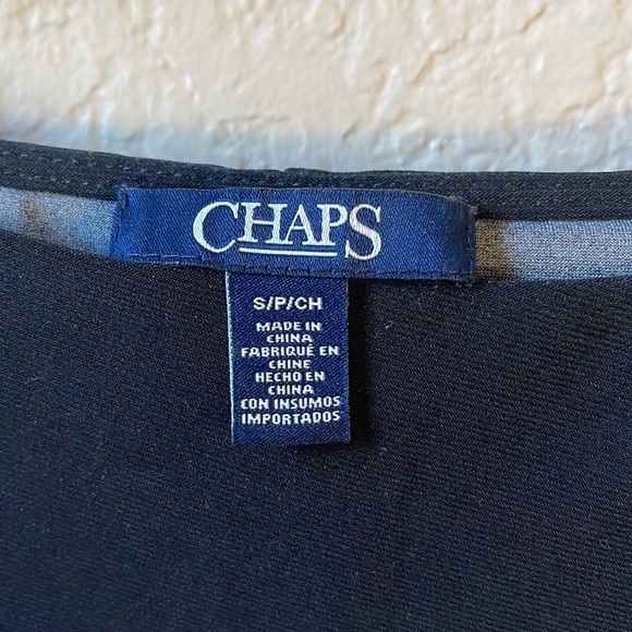 CHAPS Black Floral Dress Size S - Picture 3 of 4